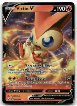 Victini V Holo Ultra Rare 025/202 Pokemon TCG SWSH01: Sword & Shield Base Set NM - Image 1