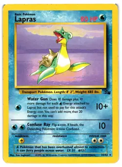 Pokemon TCG Lapras 25/62 Non-Holo Fossil Rare Regular LP/MP - Image 1