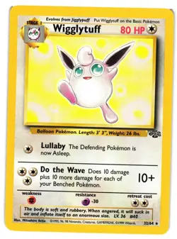 Pokemon TCG Wigglytuff 32/64 Rare Jungle Unlimited LP - Image 1