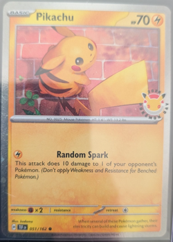 Pikachu 051/162 (Pokemon Day) 30th Anniversary Promo Holo Near Mint - Image 1