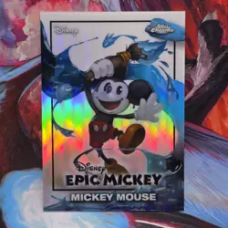 2026 Topps Disney Neon Epic Mickey Chrome Mickey Mouse #EM-1 - Image 1