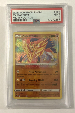 Vivid Voltage - Amazing Rare Holo Zamazenta 102/185 PSA 9 MINT Pokemon Swsh - Image 1