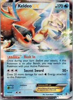 Pokemon TCG Keldeo EX Ultra Rare Holo XY Boundaries Crossed 49/149 - Image 1