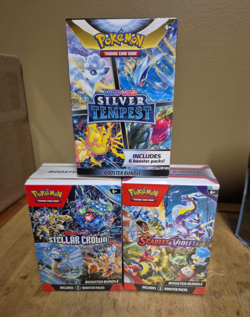 Pokemon 3 Booster Bundles-Silver Tempest/Stellar Crown/Scarlet & Violet. New. - Image 1