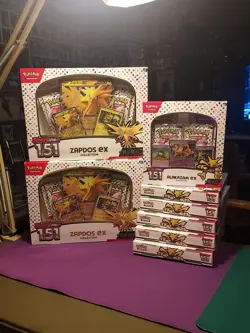 POKEMON TCG⚡151 ZAPDOS EX(2)& ALAKAZAM EX COLLECTION(6)⚡8 BOX LOT⚡SHIPS ASAP - Image 1