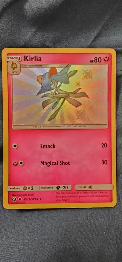 Pokemon TCG Kirlia Hidden Fates Shiny Holo Card SV35/SV94 NM/M Condition - Image 1