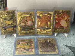 Pokemon TCG TAG COSPLAY Gold Foil Full Art 6-Card Lot Pikachu Charizard - Image 1