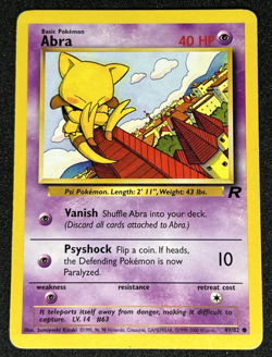 Abra 49/82 Team Rocket WOTC Common Pokemon Card LP - Image 1