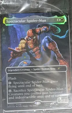 Marvel Legends Spectacular Spider-Man Battle-Damaged Magic Card MTG Spider Human - Image 2