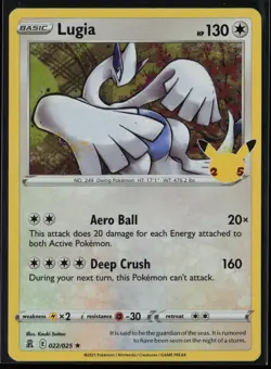 Lugia 022/025 Pokemon Celebrations Rare Near Mint Holo Card - Image 1