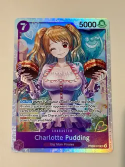 Charlotte Pudding PRB02-010 SR ONE PIECE Tcg Card Game NM PURPLE - Image 1