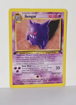 Gengar 1st Edition 20/62 Fossil Set Rare Non Holo WoTC Pokemon 1999 LP+ - Image 1