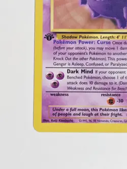 Gengar 1st Edition 20/62 Fossil Set Rare Non Holo WoTC Pokemon 1999 LP+ - Image 5
