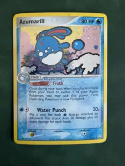 Pokemon TCG Azumarill EX Team Rocket Returns 1/109 holo 2004 MP - Image 1