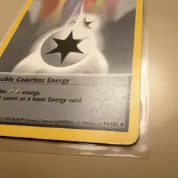 Damaged Shadowless Double Colorless Energy 96/102 Base Set 1999 WOTC English - Image 5