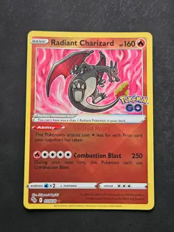 Radiant Charizard 011/078 Radiant Rare Pokemon GO Pokemon Holo Near Mint - Image 1