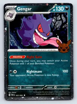 Gengar (Cosmos Holo) 057/091 Holo Trick or Trade BOOster 2024 Pokemon NM - Image 1
