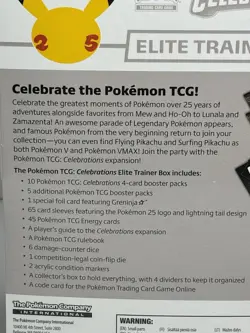 Pokemon TCG: 25th Anniversary Celebrations Elite Trainer Box 2021 Nintendo 820650809439 - Image 3