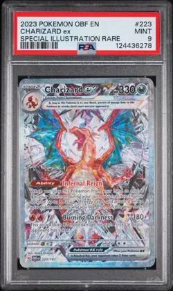 2023 POKEMON OBF EN-OBSIDIAN FLAMES SPECIAL ILLUSTRATION RARE CHARIZARD EX PSA 9 - Image 1