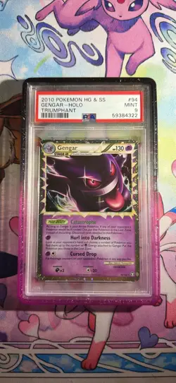 Pokemon Gengar (Prime) 94/102 Triumphant Holo PSA 9 English 2010 Ultra Rare - Image 1