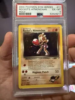 2000 Pokemon Gym Heroes Rocket's Hitmonchan Rare Holo PSA 6 #11/132 - Image 1