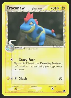 Croconaw 27/101 - Pokemon Dragon Frontiers - Non-Holo Uncommon - LP - Image 1