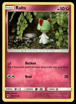 POKEMON RALTS LOST THUNDER 139/214 C LP Yuka Morii - Image 1