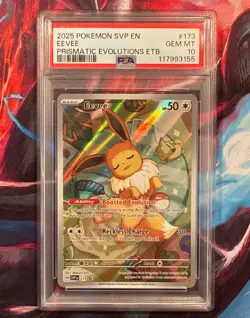 PSA 10 Pokemon TCG Eevee Prismatic Evolutions ETB Black Star Promo SVP 173 SV - Image 1