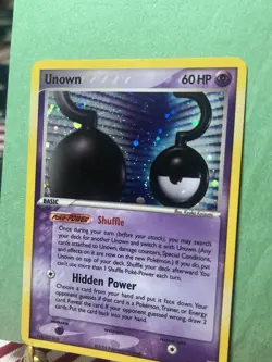 2005 Pokemon Unown Question Mark U/28 Unseen Forces Holo Rare 60 HP English - Image 3