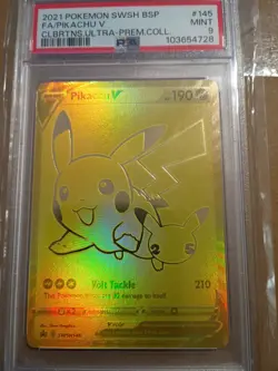 2021 POKEMON PROMO CELEBRATIONS ULTRA-PREMIUM COLLECTION #145 FA/PIKACHU V PSA 9 - Image 1