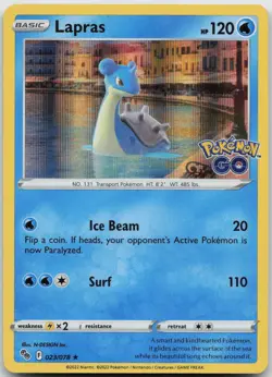 Lapras 023/078 Holo Rare Pokemon GO Pokemon Holo Near Mint - Image 1