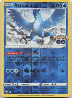 Articuno 024/078 Holo Rare Pokemon GO Pokemon Reverse Holo Near Mint - Image 1