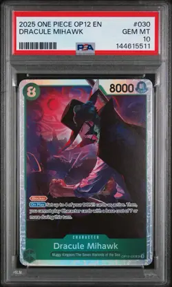 2025 One Piece op12 - Dracule Mihawk #030 sr PSA 10 - Image 1