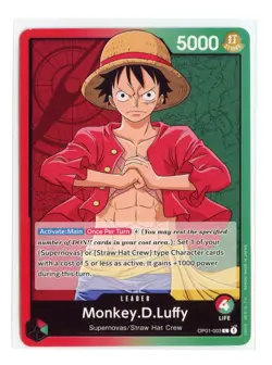 Monkey.D.Luffy (003) OP01-003 PRE-ERRATA L Regular One Piece Romance Dawn Eng LP - Image 1