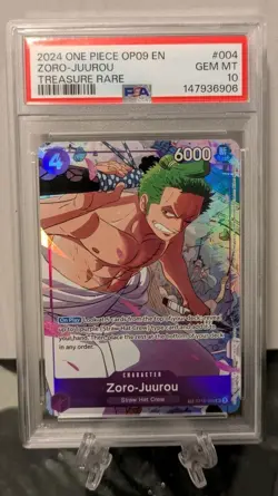 2024 ONE PIECE OP09-EMPERORS IN THE NEW WORLD TREASURE RARE ZORO-JUUROU PSA 10 - Image 1