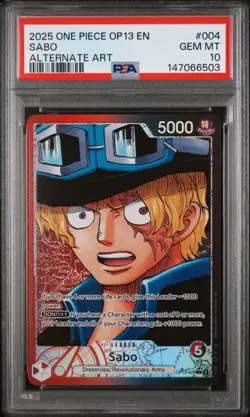 2025 One Piece Carrying On His Will Sabo Leader Alternate Art #OP13-004 PSA 10 - Image 1
