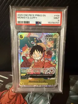 2025 One Piece PRB02 En Monkey D. Luffy PSA Mint 9 - Image 1