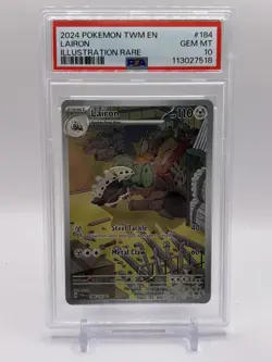 2024 POKEMON TWM EN-TWILIGHT MASQUERADE ILLUSTRATION RARE #184 LAIRON PSA 10 - Image 1