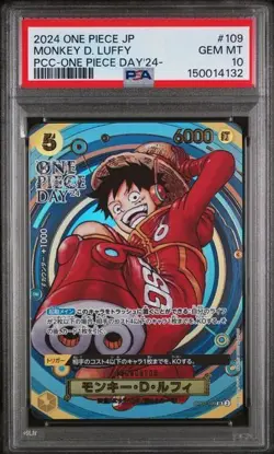 2024 One Piece Japanese PCC -ONE PIECE DAY'24- Promo #109 Monkey D. Luffy PSA 10 - Image 1