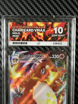 Pokemon TCG Charizard VMAX Darkness Ablaze Holo Card 020/189 ACE 10 Gem Mint - Image 2