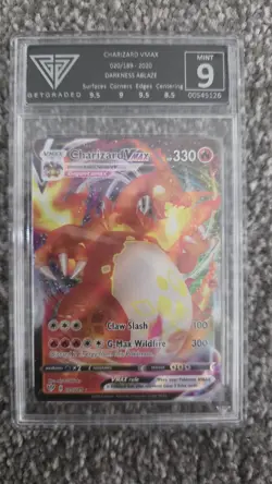 Pokemon TCG Charizard VMAX Darkness Ablaze #020/189 GG 9 - Image 1