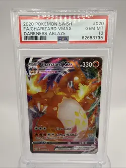 Pokemon TCG Darkness Ablaze Charizard Vmax 020/189 PSA 10 - Image 1