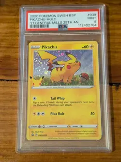 PSA 9 MINT Pikachu SWSH039 Pokemon Sword & Shield Black Star Promo - Image 1
