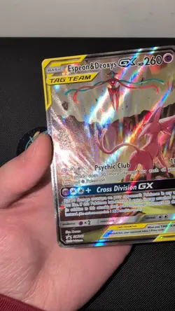 Pokemon TCG Espeon & Deoxys GX SM240 Tag Team Black Star Promo Near Mint - Image 2