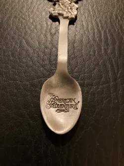 1982 Epcot Center The American Adventure Souvenir Pewter Spoon Walt Disney World - Image 2
