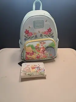 Disney Loungefly Winnie The Pooh And Friends Floral Mini Backpack And Wallet NWT - Image 1