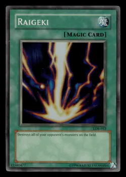 Raigeki LOB-053 Super Rare The Legend of Blue Eyes White Dragon Yu-Gi-Oh Card - Image 2