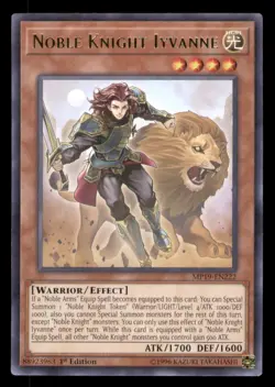 Yugioh Noble Knight Iyvanne #MP19-EN222 2019 Gold Sarcophagus Tin Mega Pack LP - Image 1