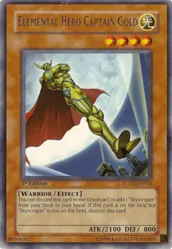 Elemental HERO Captain Gold Yu-Gi-Oh! FOTB-EN014 1st Ultra Rare - Image 1