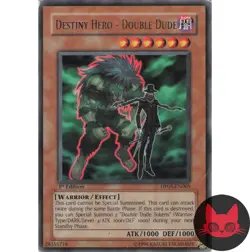 Yugioh Destiny HERO - Double Dude DP05-EN005 Rare 1st Edition MP - Image 1